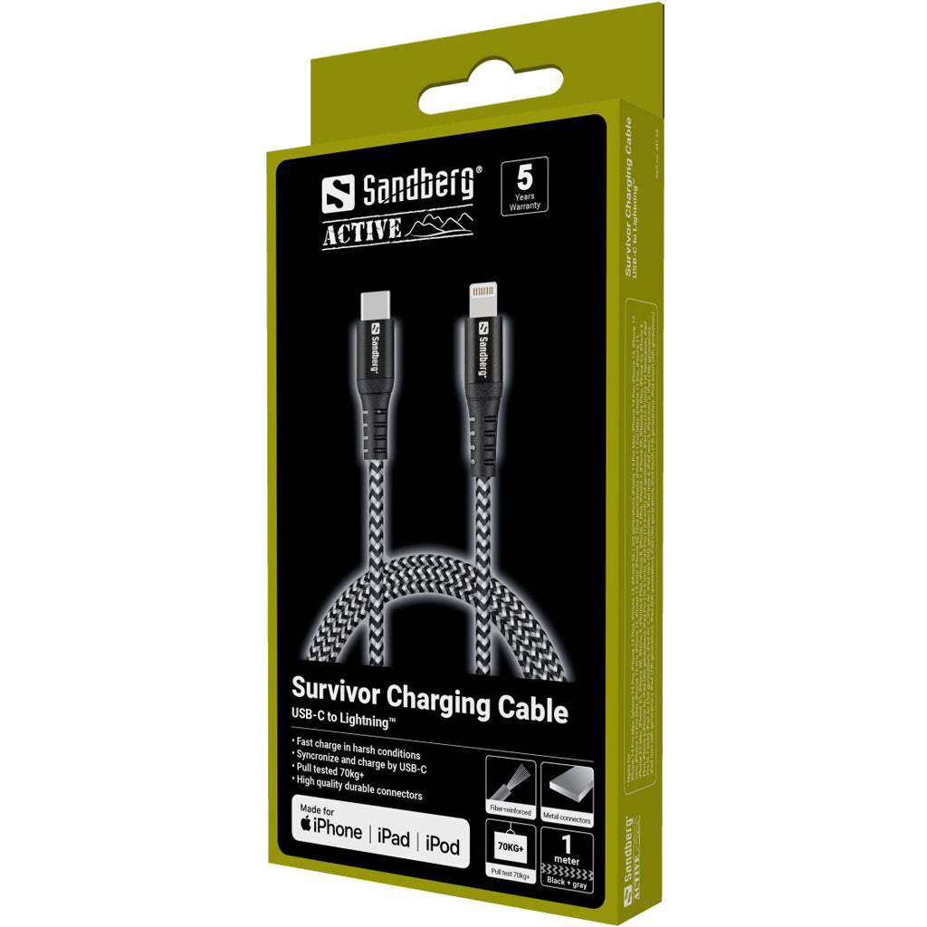 Sandberg Survivor USB-C PDLightning 1M Cable