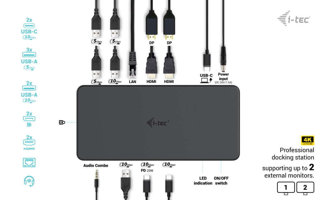 i-tec / / Professional Thunderbolt 3 Docking Station 100W