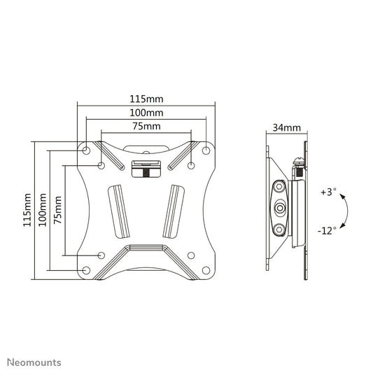 Neomounts NM-W60BLACK Monitor/TV mount wall 10-30" - tiltable