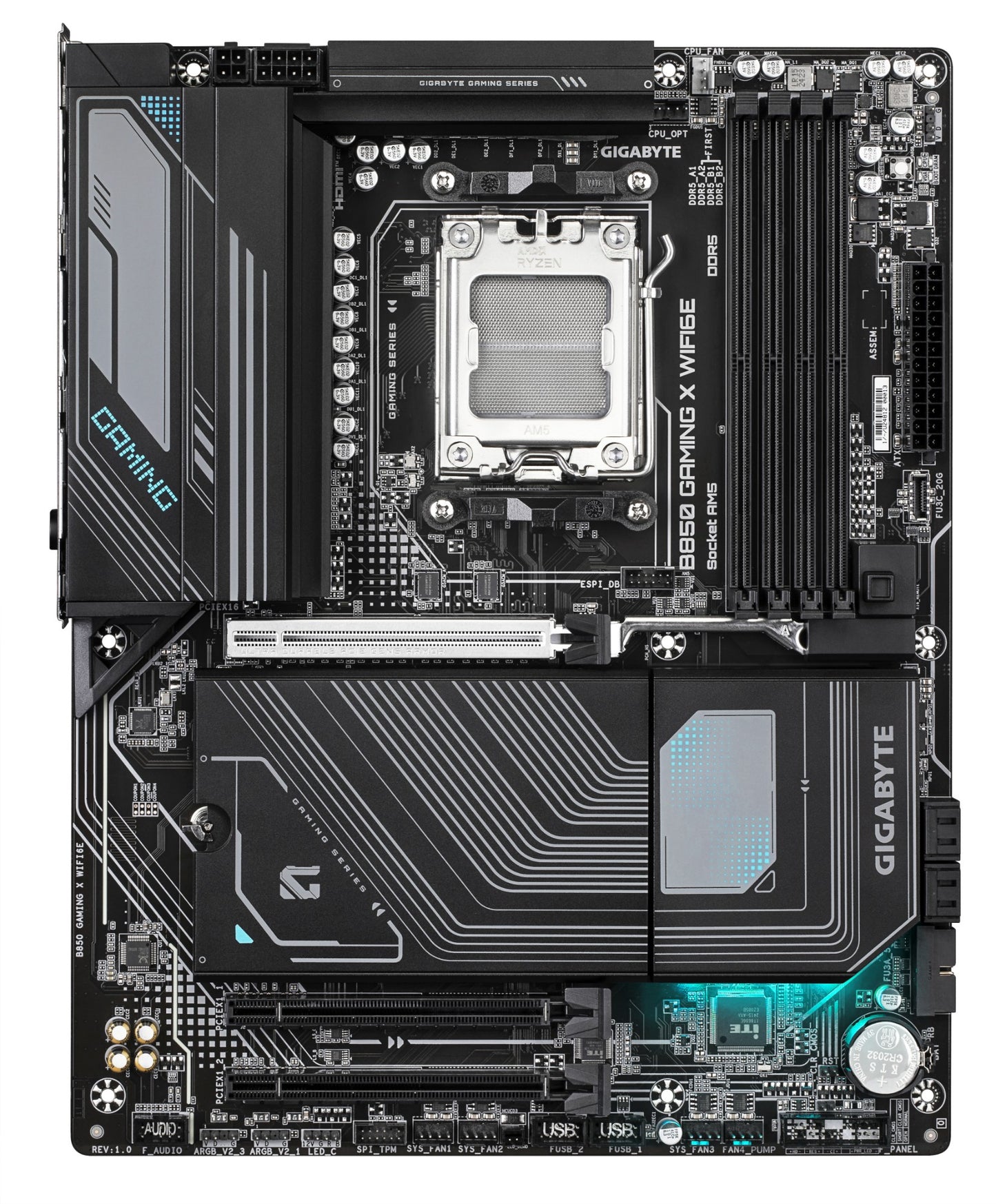 Gigabyte B850 GAMING X WIFI6E Motherboard - AMD Ryzen 9000 Series CPUs, 12+2+2