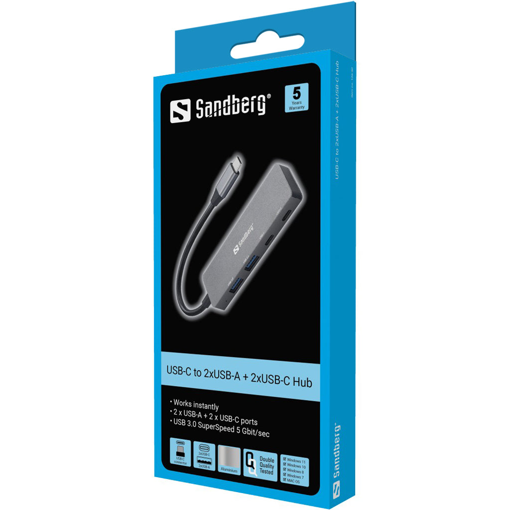 Sandberg USB-C to 2xUSB-A + 2xUSB-C Hub