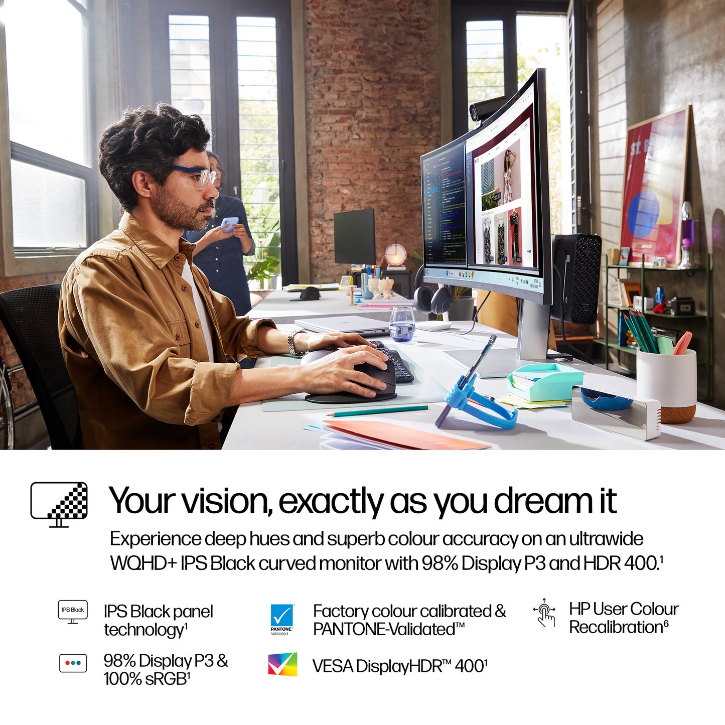 HP Series 7 Pro 738pu 37.5" 3840x1600 IPS Curved Monitor