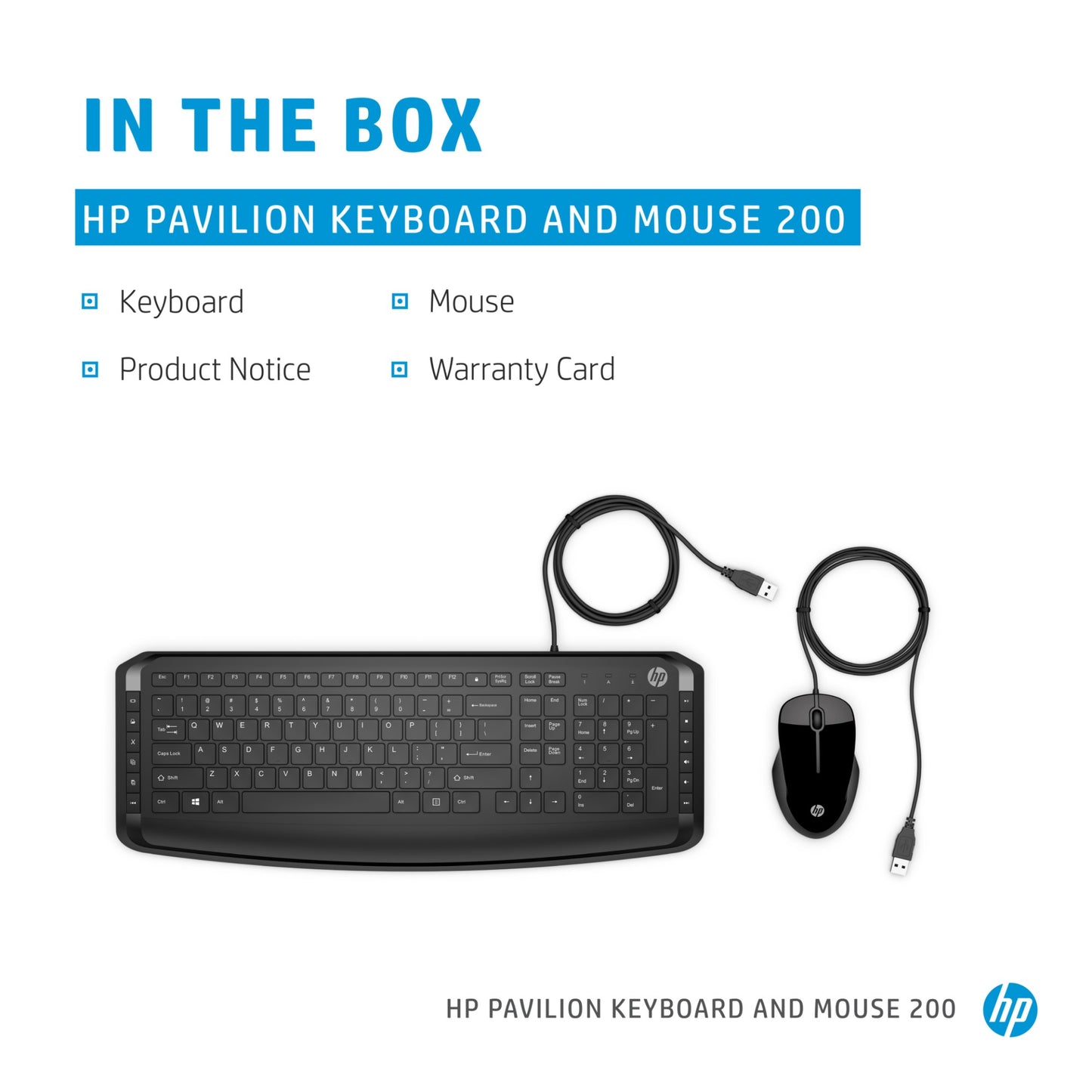 HP Pavilion 200 Wired Keyboard & Mouse Combo