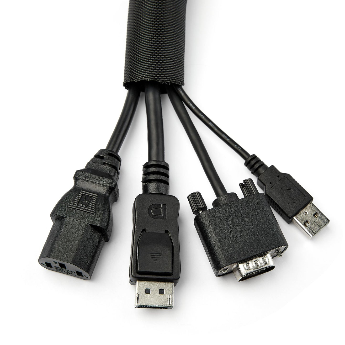 StarTech.com 15' (4.6m) Cable Management Sleeve - Flexible Coiled Cable Wrap
