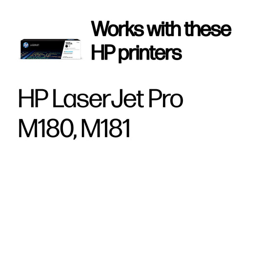 HP CF530A/205A Black Toner Cartridge (1.1K pages, HP MFP 180)
