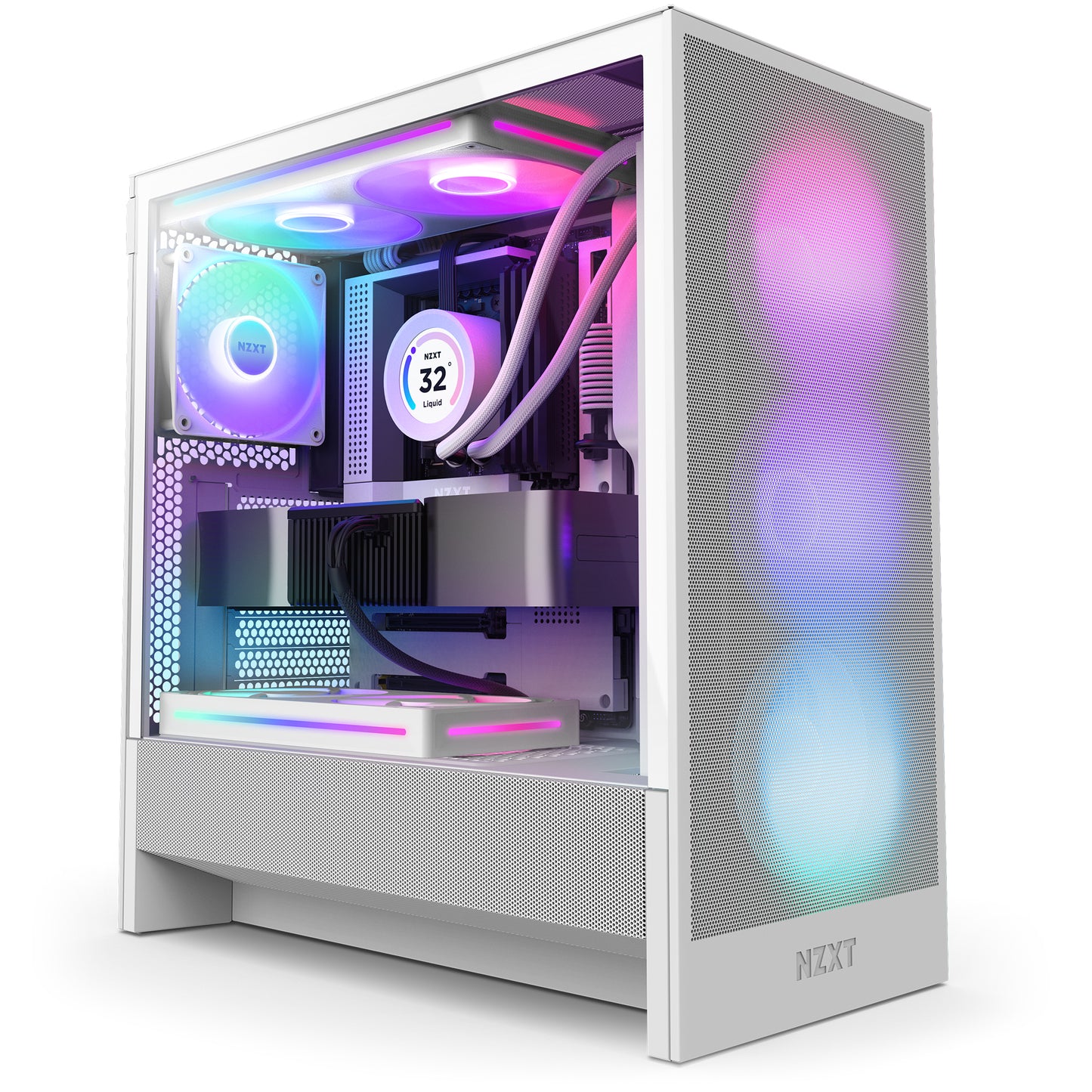 NZXT H5 Flow RGB Midi Tower White PC Case