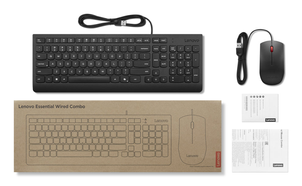 Lenovo KB MICE_BO Essencial Wired Keyboard & Mouse Combo UK
