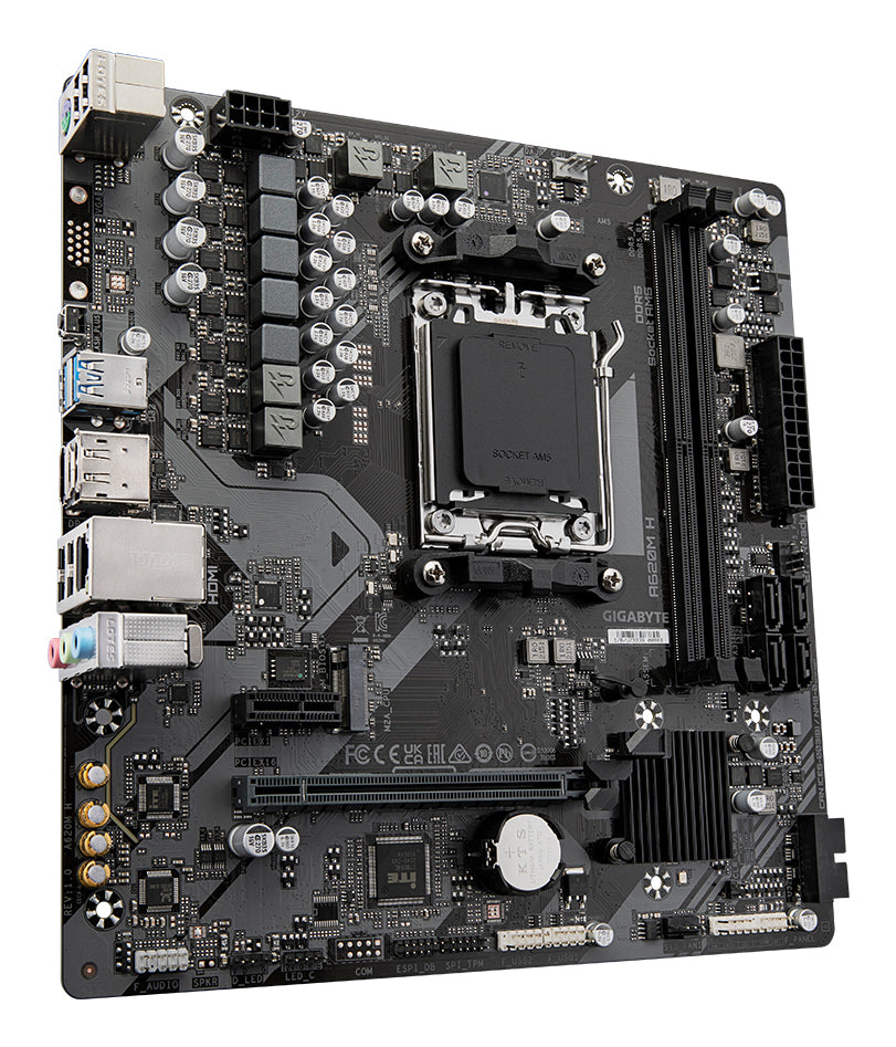 Gigabyte A620M H Motherboard - Supports AMD Ryzen 8000 CPUs, 5+2+2 Phases Digital