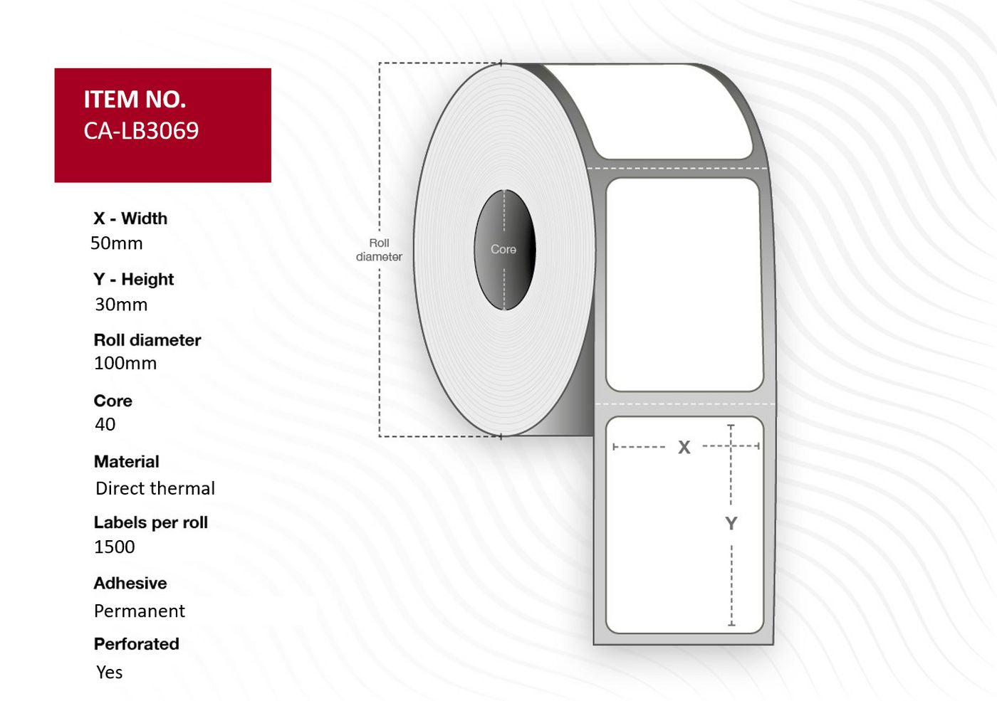CAPTURE CA-LB3069 printer label White Labels