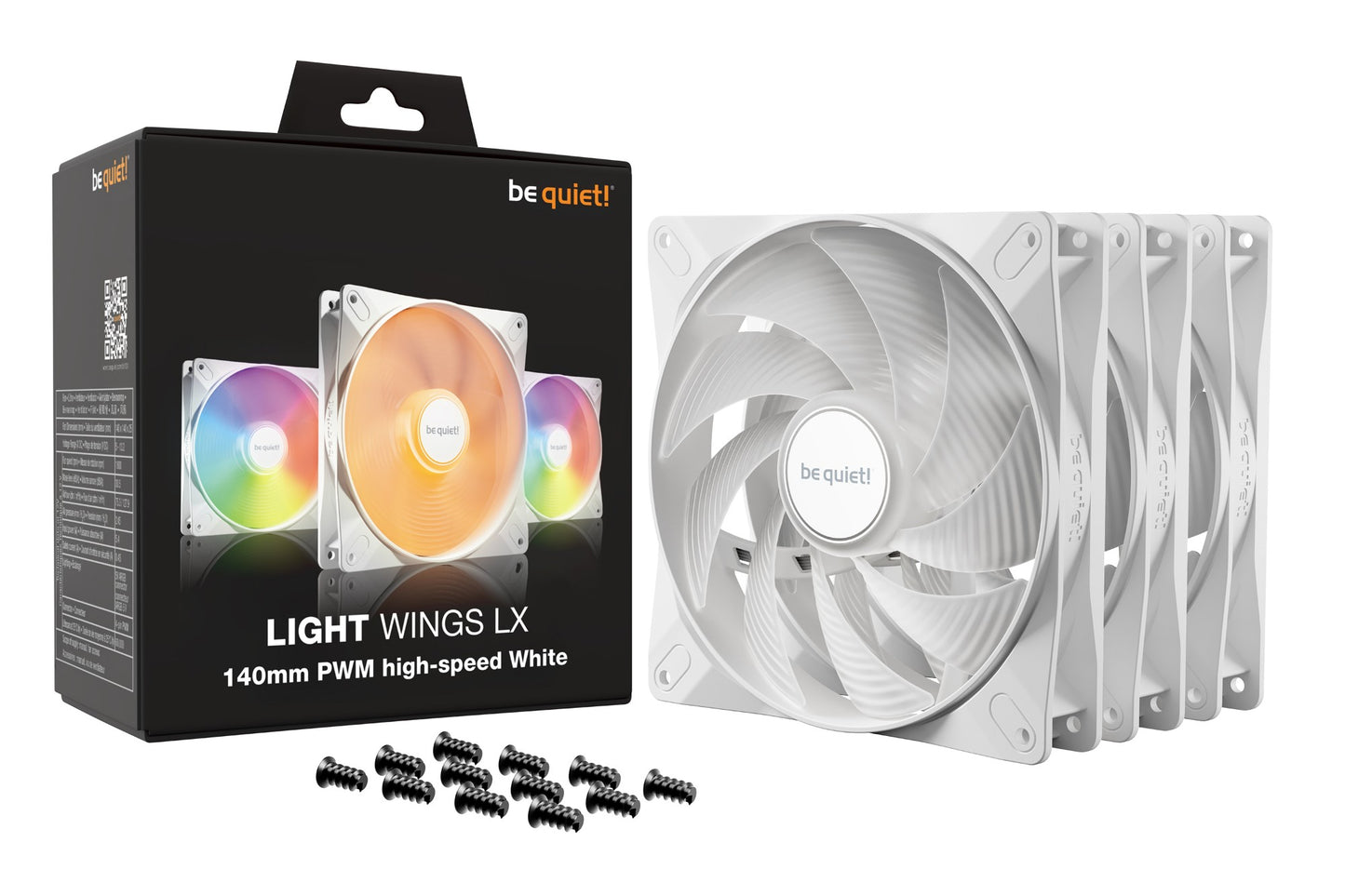 be quiet! LIGHT WINGS LX 140mm PWM High Speed 3-Pack White Computer case Fan 14 cm 3 Cooling