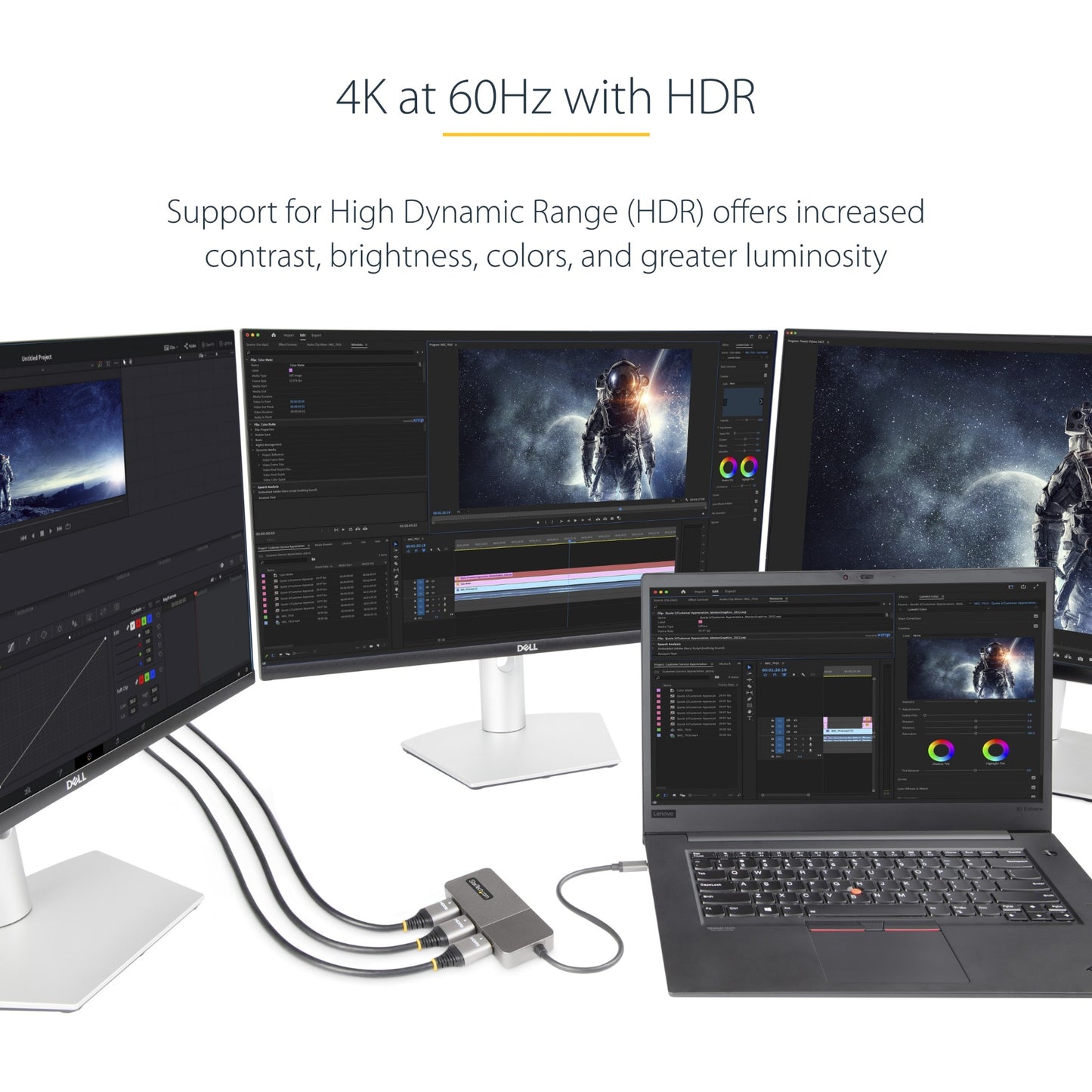 StarTech.com 3-Port USB-C Multi-Monitor Adapter, USB Type-C to 3x HDMI MST Hub