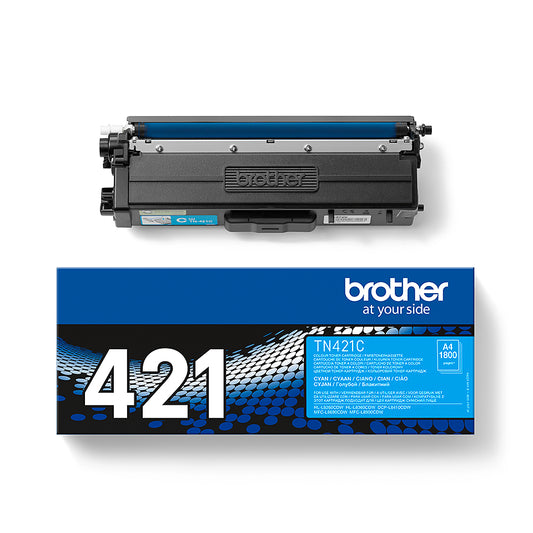 Brother TN-421C Cyan Toner Cartridge (1.8K pages)