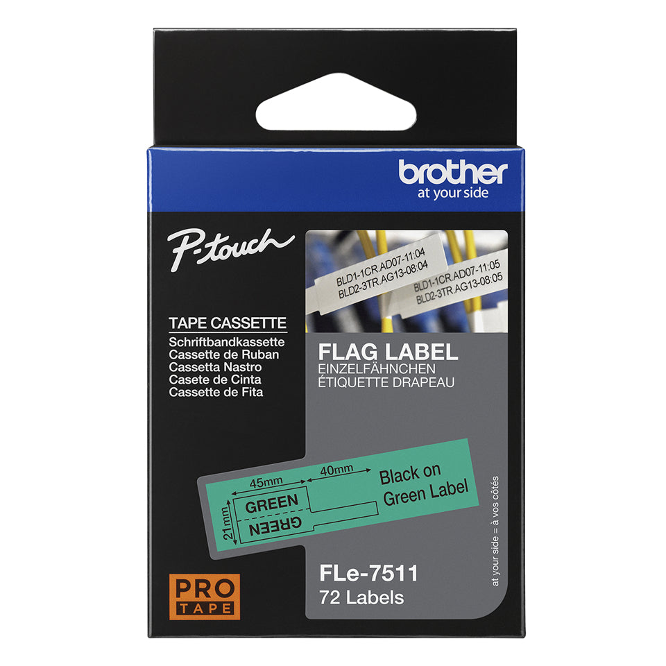 Brother FLE-7511 DirectLabel Label green 45mm x 21mm Pack=72 Labels