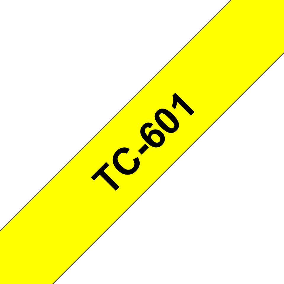 Brother TC-601 DirectLabel black on yellow 12mm x 7,7m for Brother P-Touch TC 9-12mm Labels