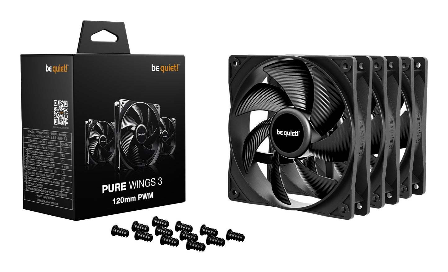 be quiet! Pure Wings 3 120mm | PWM Triple Pack Computer case Fan 12 cm Black 3 pc(s) Cooling
