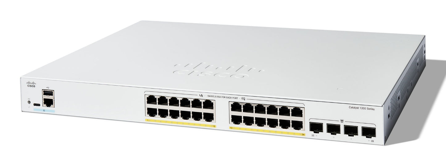 Cisco Catalyst 1200-24FP-4G Smart Switch PoE
