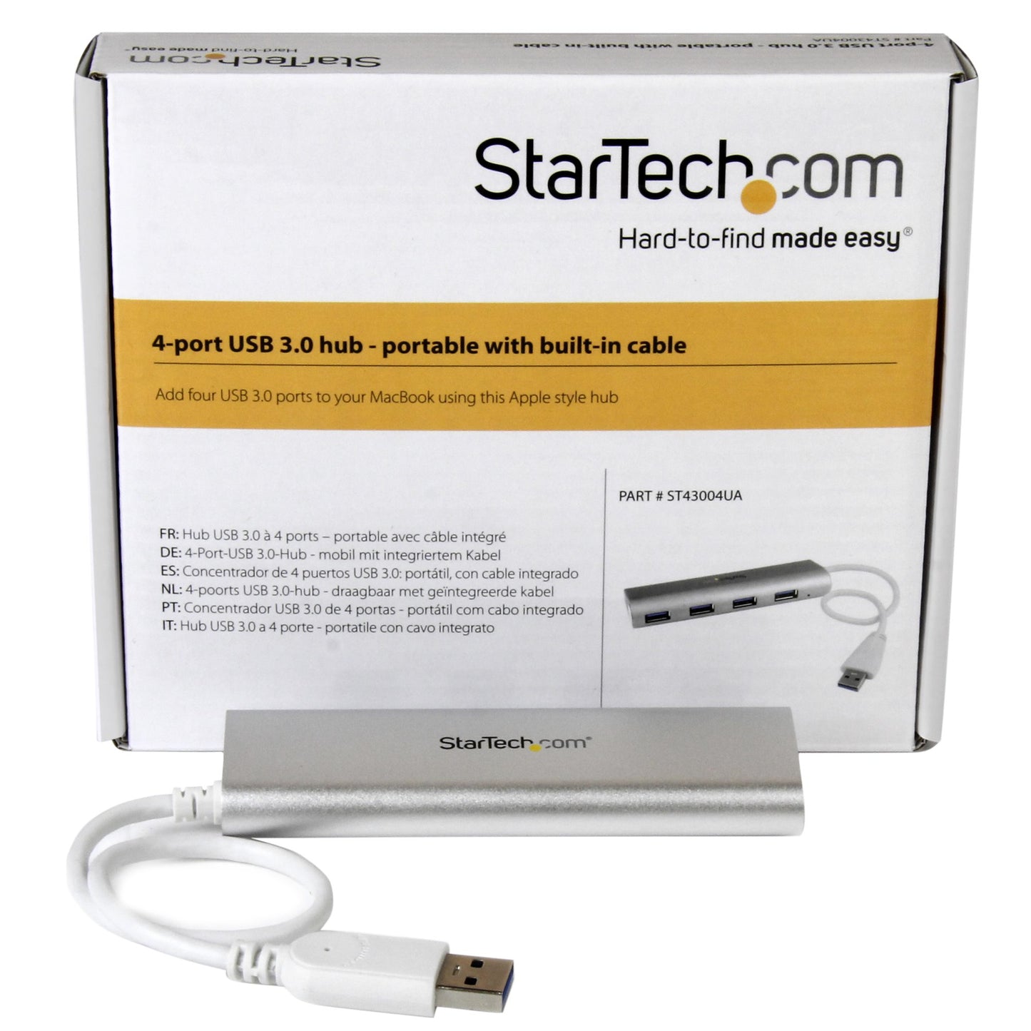 StarTech.com 4-Port USB Hub, USB A to 4x USB-A Ports, USB 5Gbps, Rugged Design