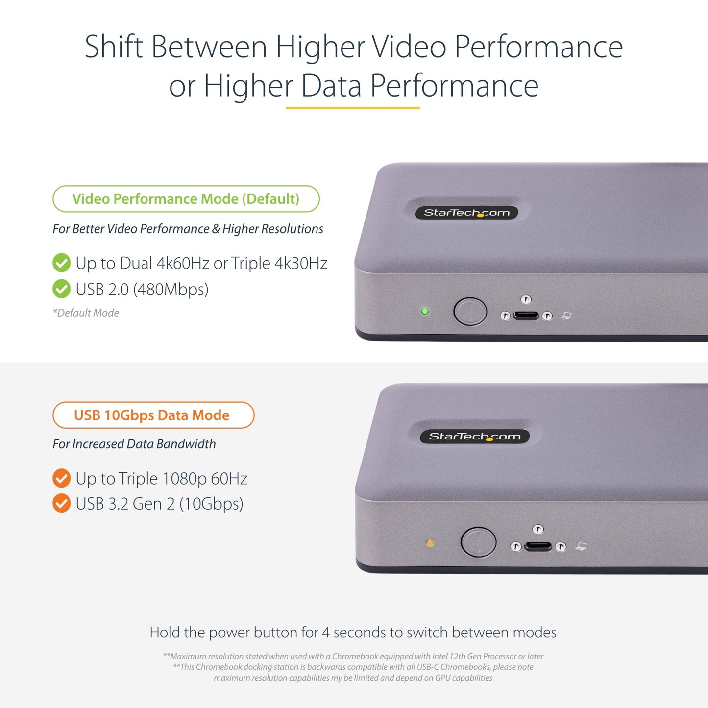 StarTech.com Multi Monitor HDMI/DP/DP USB-C Docking Station 60W