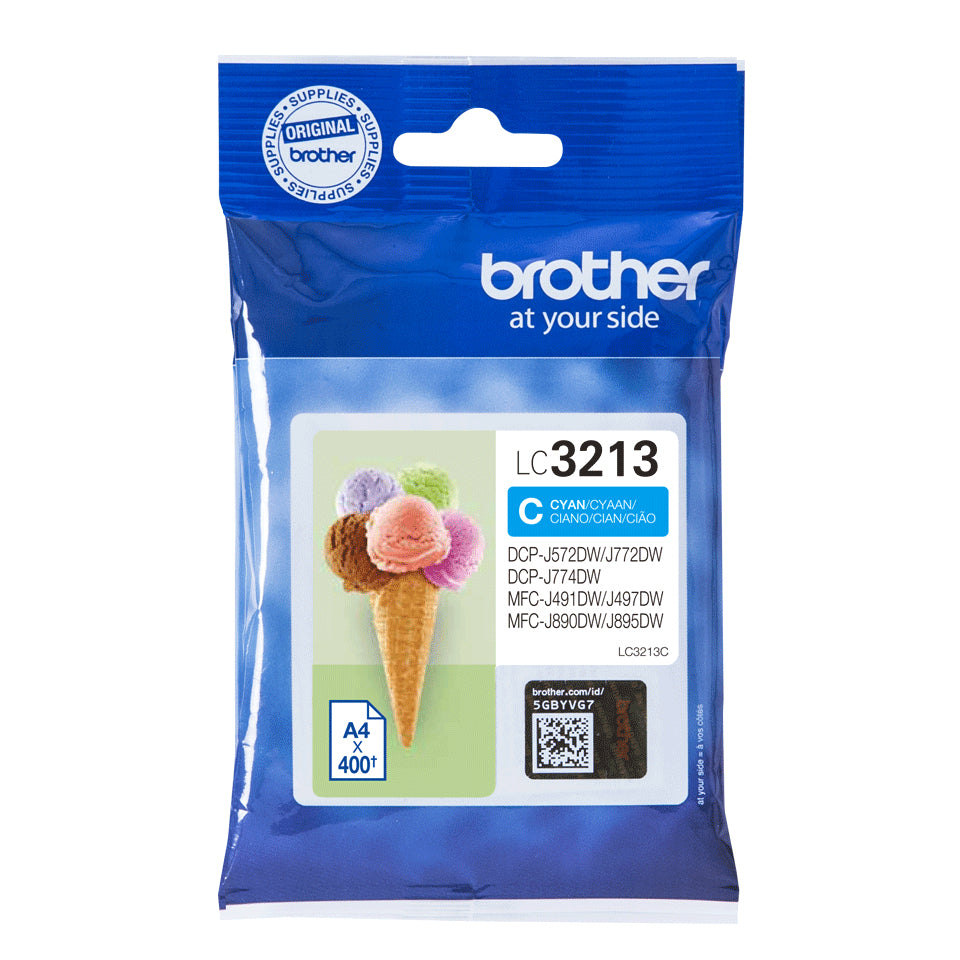 Brother LC-3213C Cyan Ink Cartridge (400 pages, Brother DCP-J 772)