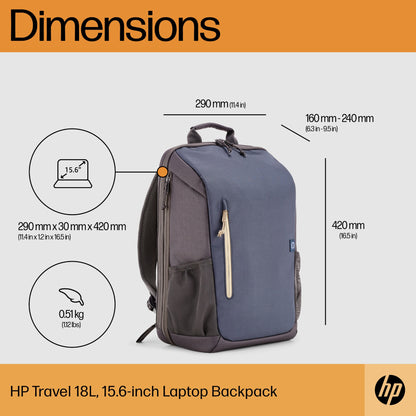 HP Travel 18 Liter 15.6 Blue Night Laptop Backpack Laptop Bag