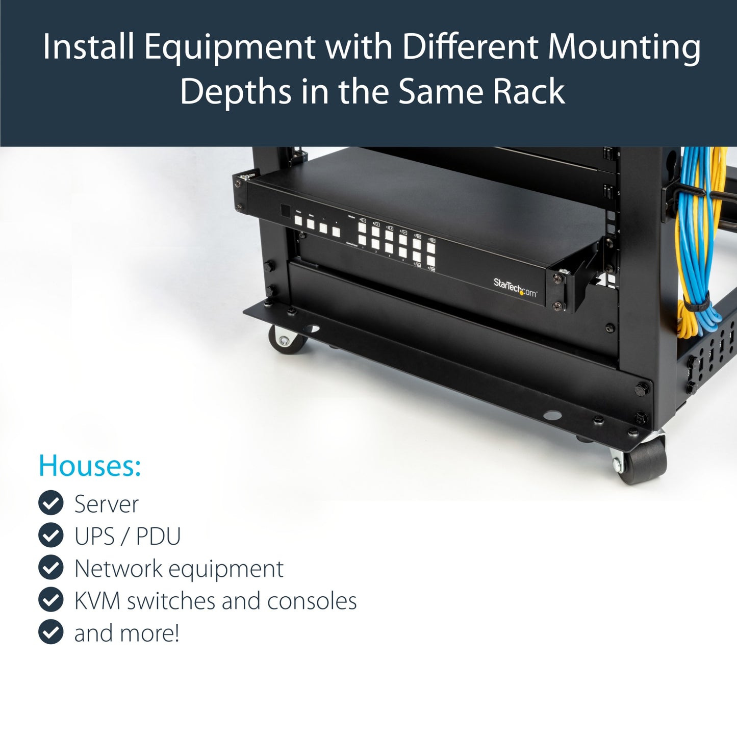 StarTech.com Server Rack Depth Extender - 1U - 4in / 10 cm - TAA Compliant