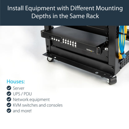 StarTech.com Server Rack Depth Extender - 1U - 4in / 10 cm - TAA Compliant