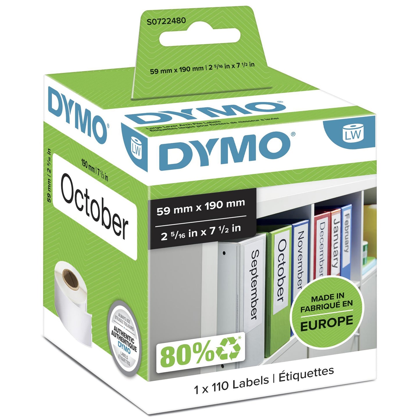 DYMO 99019/S0722480 DirectLabel-etikettes Folder, 110 pages 190mm x 59mm for Dymo Labels