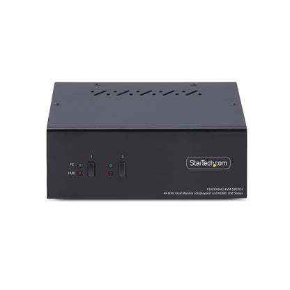 StarTech.com 2-Port Dual-Monitor DisplayPort and HDMI KVM Switch, 4K 60Hz, 1x HDMI &