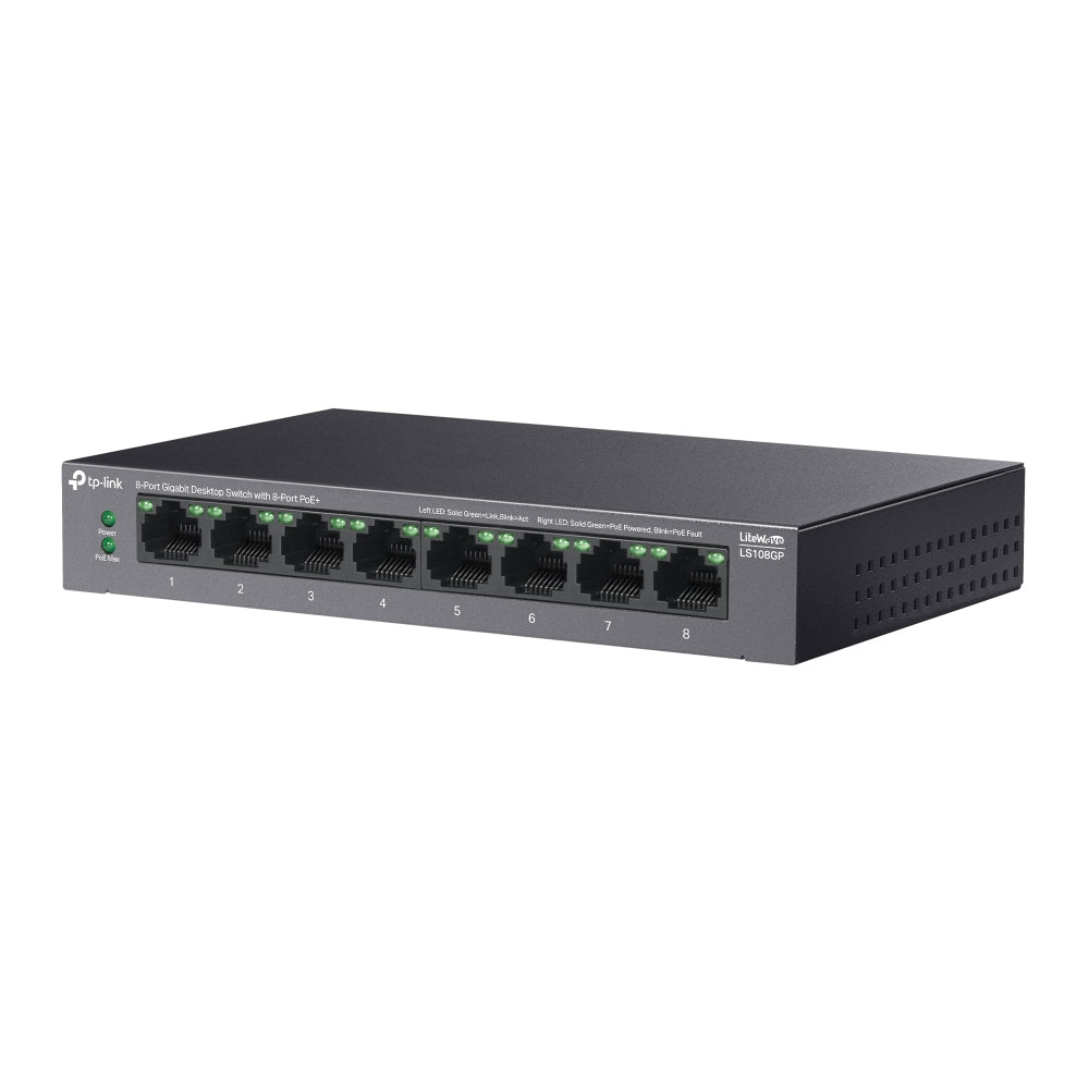 TP-LINK LiteWave 8-Port Gigabit Desktop Switch with 8-Port PoE+