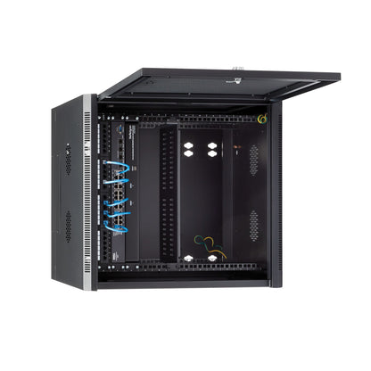 StarTech.com 4-Post 12U Wall Mount Network Cabinet with 1U Shelf, 19" Hinged Rack