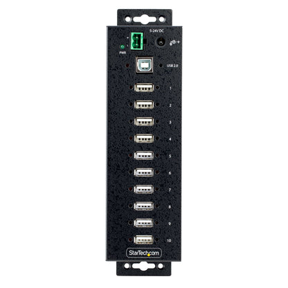 StarTech.com 10-Port Industrial USB 2.0 Hub, Rugged USB Hub w/ESD Level 4