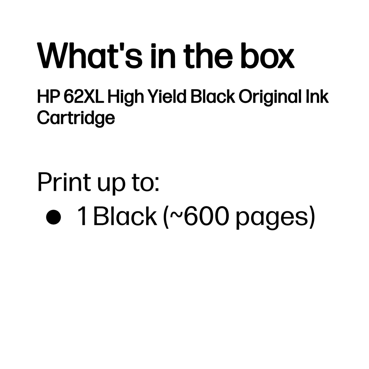 HP C2P05AE/62XL Black Ink Cartridge (600 pages, HP Envy 5640)