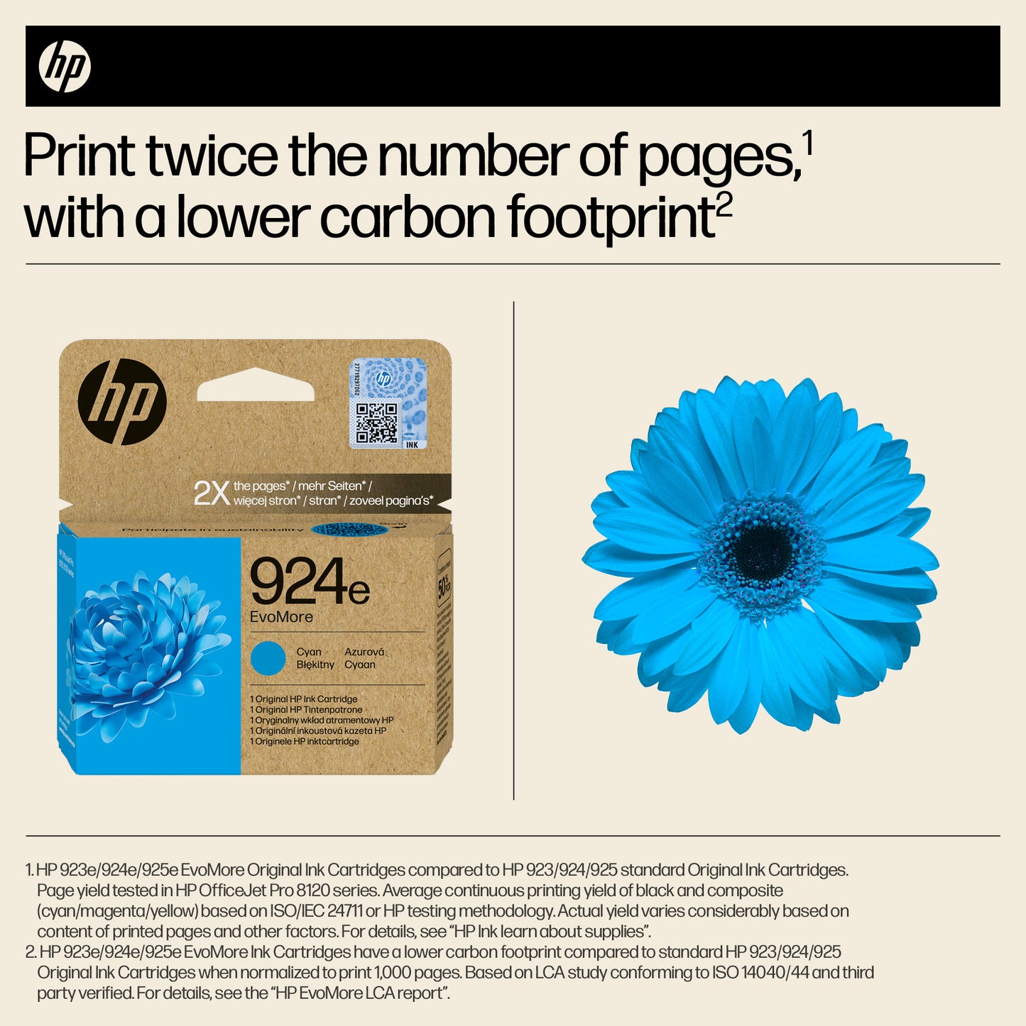 HP 4K0U7NE/924E Cyan Ink Cartridge (800 pages)