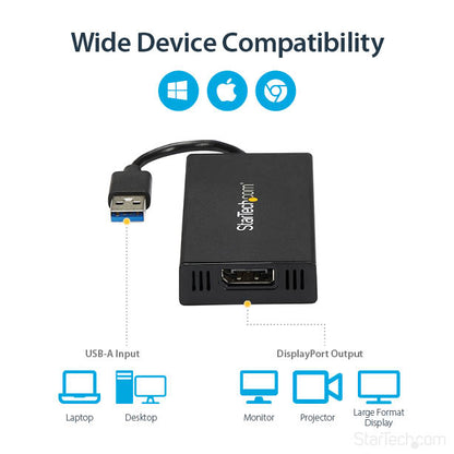 StarTech.com USB 3.0 to DisplayPort Adapter - DisplayLink Certified - 4K 30Hz Hub