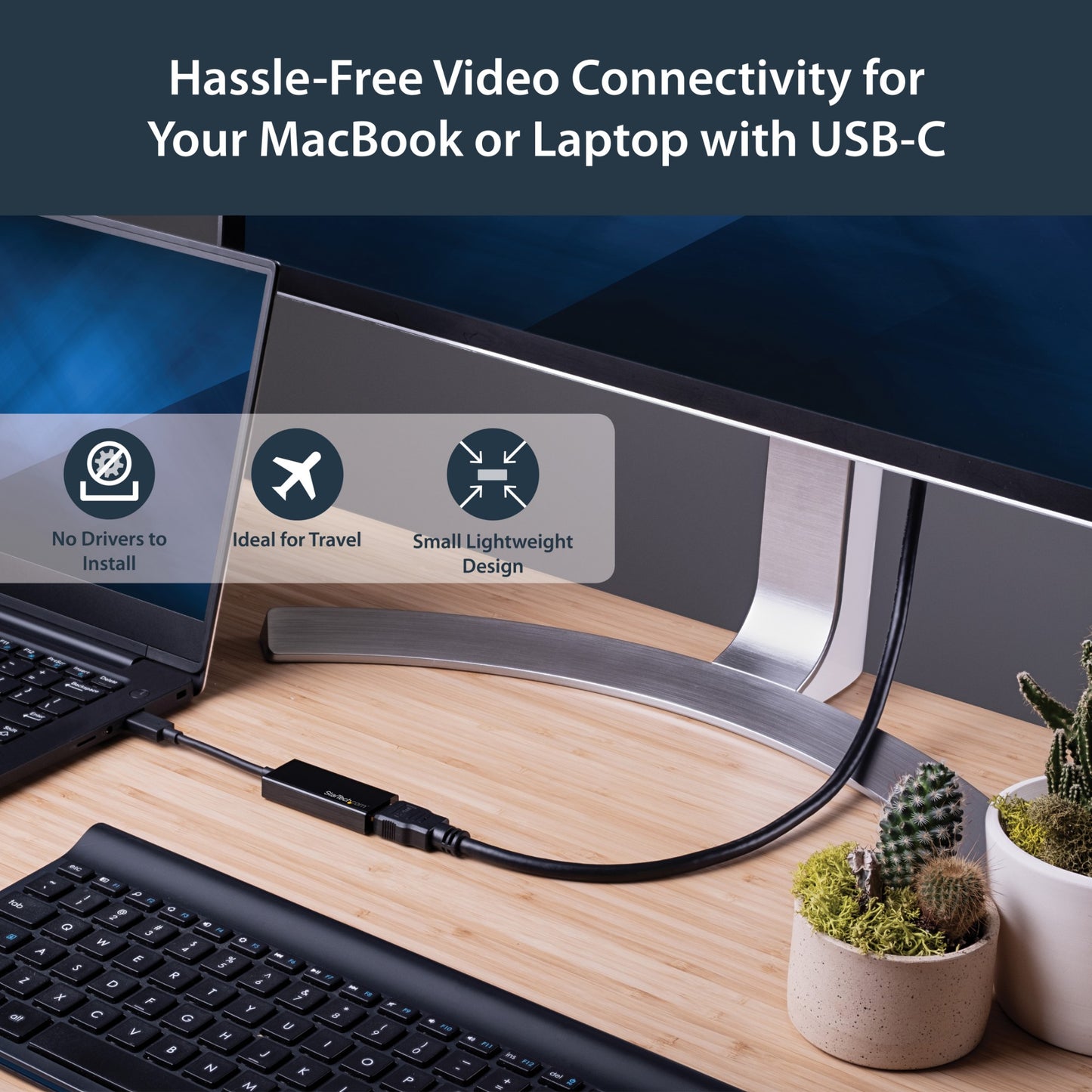 StarTech.com USB-C to HDMI Adapter with 4K 30Hz - Black Hub
