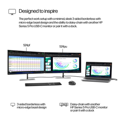 HP Series 5 Pro 524pf 23.8" Full HD IPS 100Hz Monitor