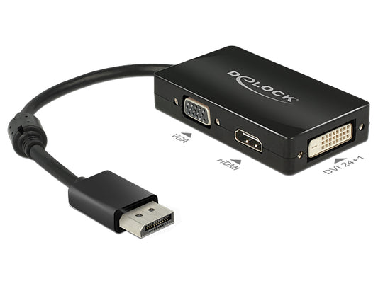DeLOCK 0.16m DisplayPort/VGA+HDMI+DVI VGA (D-Sub)+ HDMI + DVI Black Cable