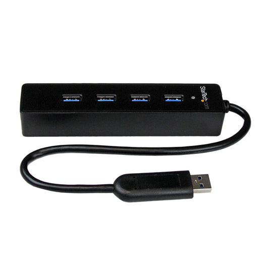 StarTech.com 4 Port Portable SuperSpeed USB 3.0 Hub with Built-in Cable - 5Gbps