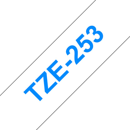 Brother TZE-253 DirectLabel blue on white Laminat 24mm x 8m for Brother P-Touch TZ Labels