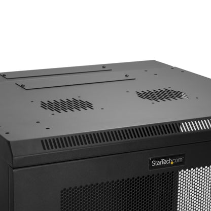 StarTech.com 4-Post 12U Wall Mount Network Cabinet with 1U Shelf, 19" Hinged Rack