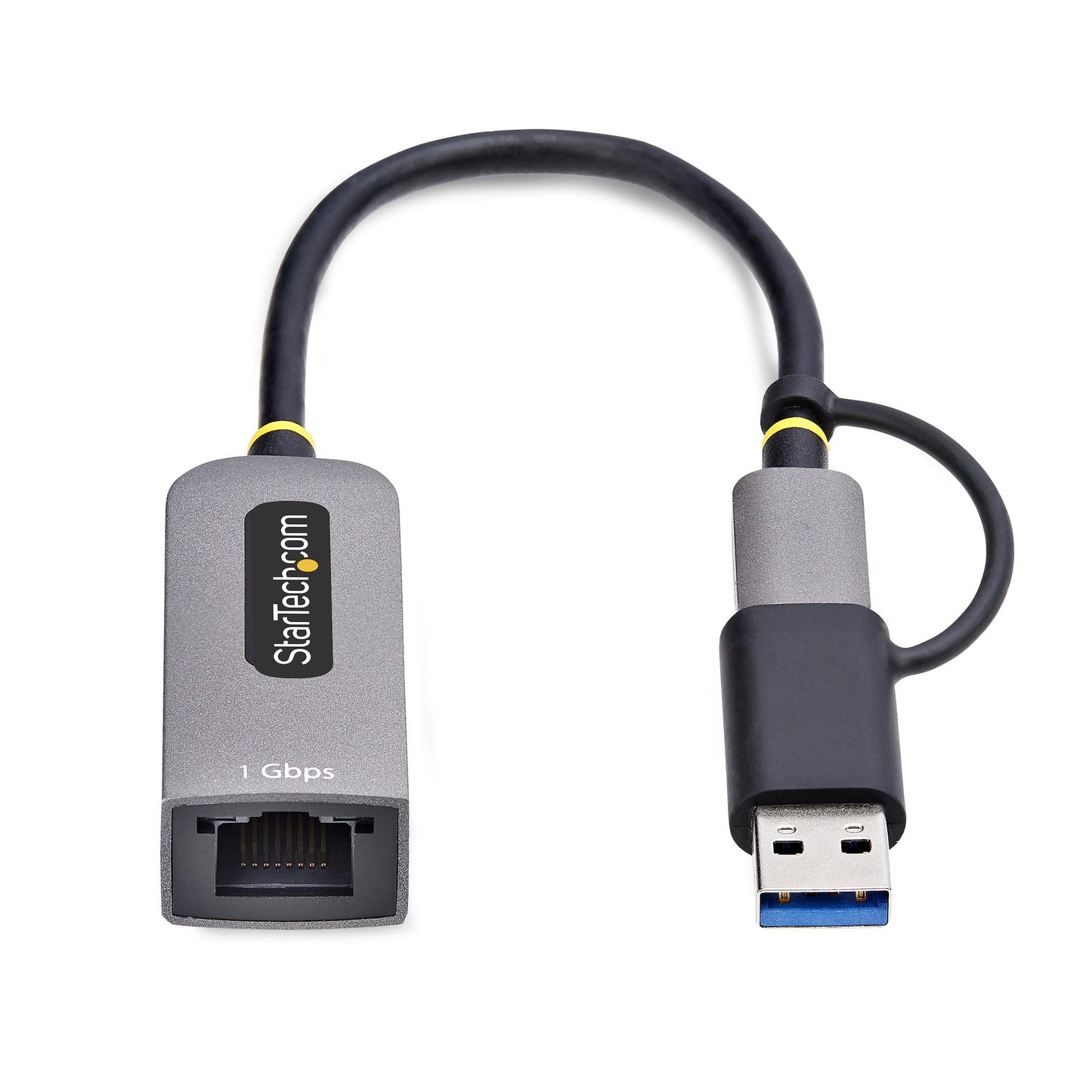 StarTech.com USB-C to Ethernet Adapter with USB-A Dongle, 10/100/1000Mbps, USB 3.0