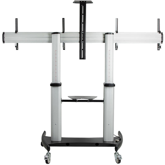 StarTech.com Dual TV Cart for 37-60in VESA TVs up to 110lb/50kg each - Height Mount