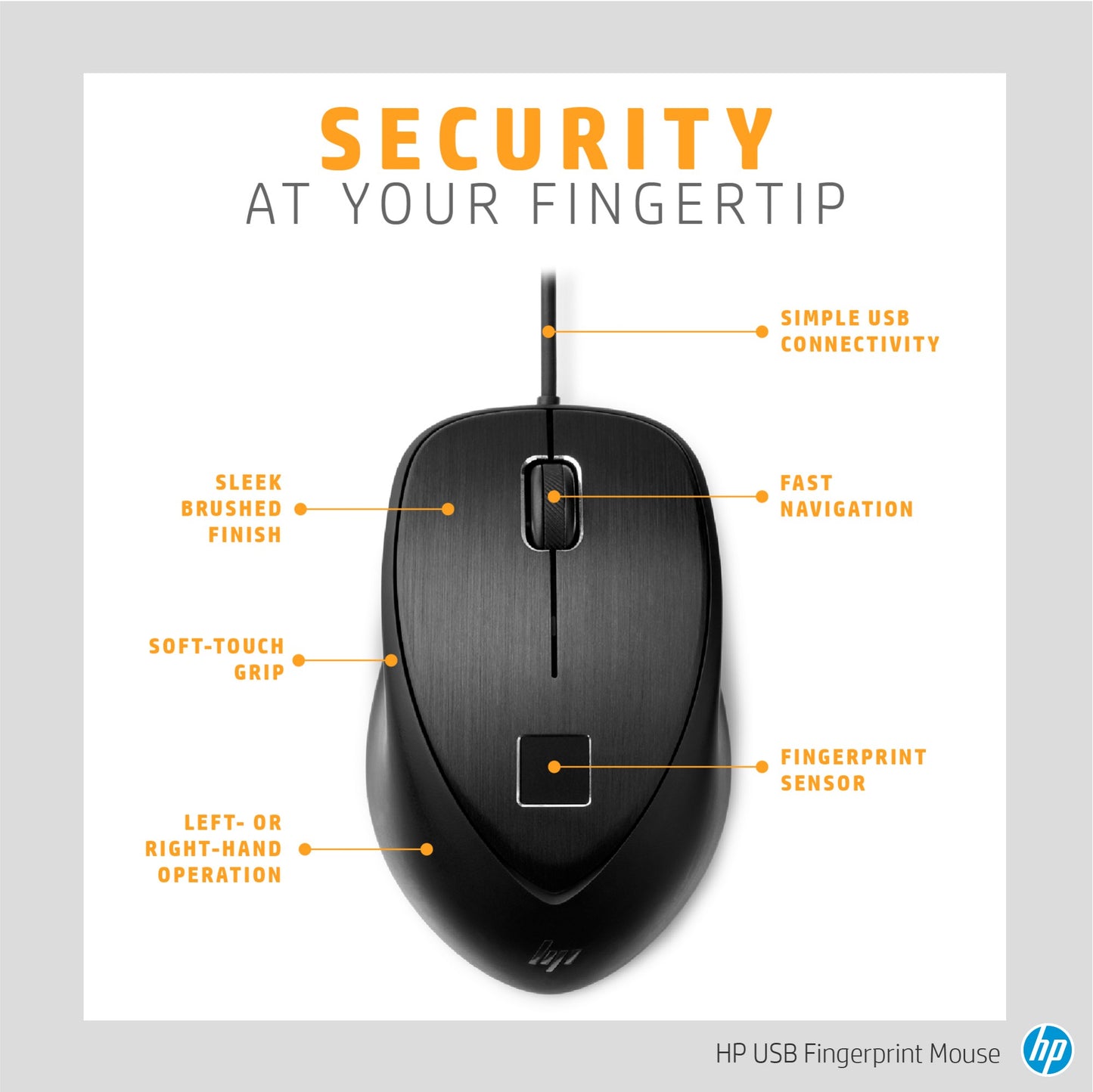 HP Fingerprint Wired Mouse