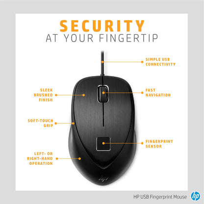 HP Fingerprint Wired Mouse