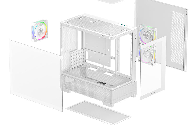 DeepCool CG380 3F WH Midi Tower White PC Case