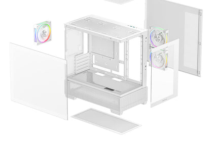DeepCool CG380 3F WH Midi Tower White PC Case