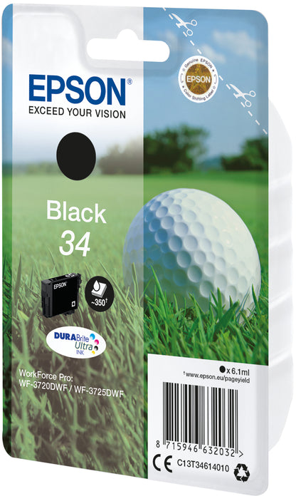 Epson C13T34614010/34 Black Ink Cartridge (350 pages, Epson WF-3720)