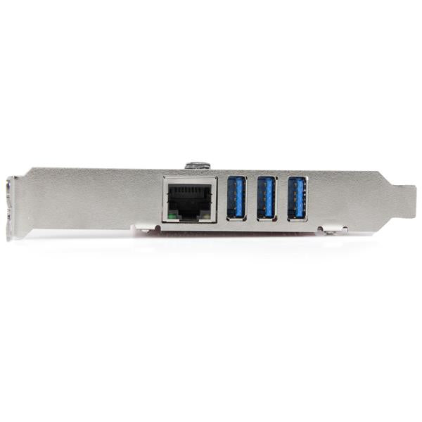 StarTech.com 3-Port PCI Express USB 3.0 Card + Gigabit Ethernet - 5Gbps - TAA Network Adapter