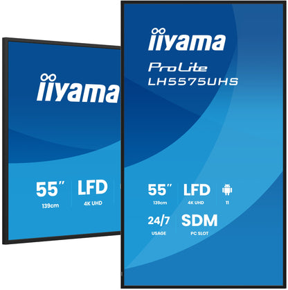 iiyama LH5575UHS-B2AG Signage Display Digital signage flat panel 54.6" 4K UHD IPS Monitor