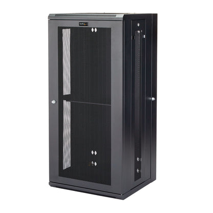 StarTech.com 4-Post 26U Wall Mount Network Cabinet with 1U Shelf, 19" Hinged Rack